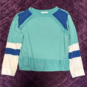 Bibi Teal and Blue Long Sleeve Top